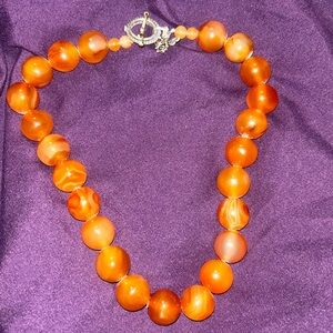 Amber colored natural stone necklace
